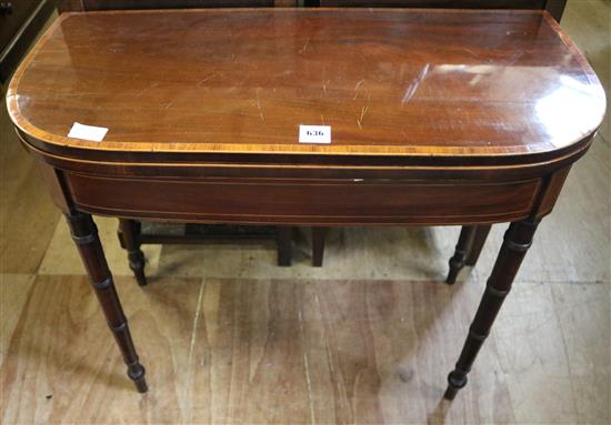 19th Century mahogany card table(-)